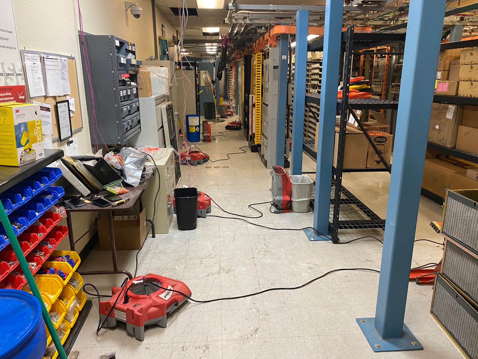 Emergency water damage response crew and equipment in Fresno